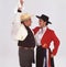 chilean dance couple dance la cueca the man in gaucho clothes with white backgr