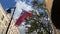 Chilean flag in the wind against the sky