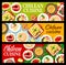 Chilean food banners, Chile cuisine dishes, meals