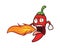 Chili Breathing with Spicy Flame Mascot Illustration