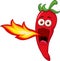 Chili Cartoon Character Breathing Fire