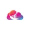 Chili finance cloud shape concept logo design.