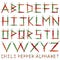 Chili pepper alphabet