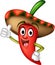 Chili pepper cartoon thumbs up