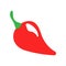 Chili pepper in flat style. Spicy peppers illustration on white