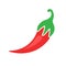 Chili pepper in flat style. Spicy peppers illustration on white