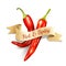 Chili pepper ribbon badge