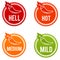 Chili peppers scale icons. Eps10 Vector