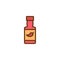 Chili sauce bottle filled outline icon