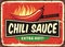 Chili sauce vintage tin sign