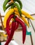 Chilies hanging in the market