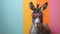 Chill Donkey in Pastel Shades: A Fun Wall Art Depicting a Laidback Animal with Cool Sunglasses against a Colorful Backdrop