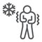 Chill human line icon, flu and covid-19, coronavirus symptom sign, vector graphics, a linear icon on a white background