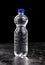 Chilled bottled sparkling water close-up shot