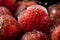 Chilled Delight: Macro Shot of Frozen Strawberries Surrounded by Ice, Generative AI
