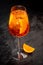 Chilled tropical aperol orange cocktail