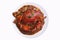 Chilli crab asia cuisine. isolated with clipping path on white b