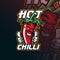 Chilli mascot logo design vector with modern illustration concept style for badge, emblem and tshirt printing. smart hot chilli