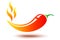 Chilli pepper with flame