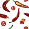 Chilli pepper sketch seamless pattern.Vintage ink hand drawn vector of different peppers on white background.Great for