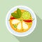 Chilli thai food soup icon, flat style