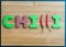 Chilli wooden word on chopping block