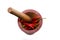 Chillies in Mortar with Pestle