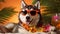 Chillin\\\' Husky: Tropical Retreat for a Siberian Canine