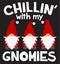 Chillin\\\' with my gnomies Svg cut file. Christmas gnomes vector illustration isolated on black background