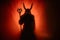 Chilling Presence Creepy Devil Silhouette Hauntingly Enveloped in Darkness. created with Generative AI