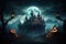 Chilling Tales Unleashed Halloween Background with a Scary Haunted Castle Poster for Thrilling Nightmares. created with Generative