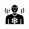chills hiv symptom glyph icon vector illustration