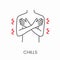 Chills linear vector icon black