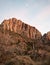 Chilly Early Winter Morning View in Zion National Park, Utah, USA