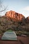 Chilly Early Winter Morning View in Zion National Park, Utah, USA