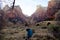 Chilly Early Winter Morning in Zion National Park, Utah, USA