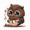Chilly Nights Made Cozier with Chibi Owl\\\'s Hot Cocoa - Generative AI