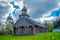 CHILOE, CHILE - SEPTEMBER, 27, 2018: Exterior view of quinchao church, one of world heritage wooden churches located at
