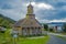 CHILOE, CHILE - SEPTEMBER, 27, 2018: Outdoor view of quinchao church, one of world heritage wooden churches located at