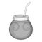 Chimarrao for mate or terere icon monochrome