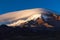 Chimborazo with clouds and blue sky