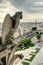 Chimera of the Cathedral of Notre Dame de Paris overlooking the