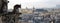 Chimeras gargoyles of the Cathedral of Notre Dame de Paris overlooking Paris