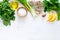 Chimichurri basic ingredients background