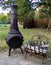 Chiminea Fire Pit with Texas Star wood holder