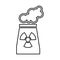 Chimney nuclear plant isolated icon