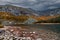 Chimney Pond in Baxter State Park, Maine, with stunning early Fall Foliage