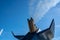 Chimney with smoke of a ferry boat