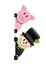 Chimney Sweeper And Pig Right Outside Vertical Banner