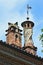 Chimneys in Cherasco, Langhe, Italy